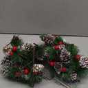 Christmas Garland Lights 2 Pack Holiday Prelit Garlands 13FT 40LED Pine Cone Garland Light with Red Berry Upgraded Battery Operated Garland with Lights Xmas Decor Lights for Outdoor Indoor Christmas