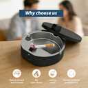 Electric Arc Lighter with Built-in Collection Tray – One-Touch Operation, Rechargeable, Removable Inner Tray for Easy Cleaning, Odor-Reducing Lid, Portable for Car, Home, Office