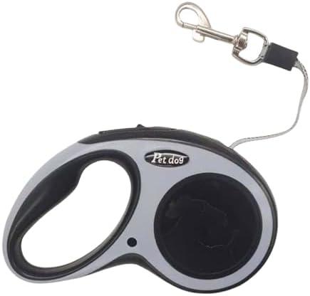 Zkaybb New Retractable Dog Leash (Cord), Ergonomic, Durable and Tangle Free Pet Walking Leash for Dogs Up to 26 lbs, 16 ft(Black)