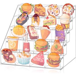 5 Tier Clear Acrylic Sticker Display Stand 20 Pockets Stamp Holder Organizer for 4'' Large Stickers Vendors Small Business Supplier Events, Trade Shows, Classroom