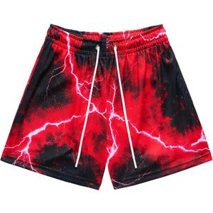 BOOMLEMON Mens Mesh Graphic Print Shorts Fashion Designer Workout Shorts Retro Casual Cool Streetwear Short Pants (XS)