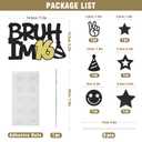 3 x Bruh I'm 16 Cake Topper, Black Gold Happy 16th Birthday Cake Topper for Boys Girls, 16 Years Old Birthday Party Glitter Cake Decorations, Cake Decor Supplies