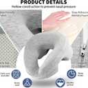 VVB Face Down Pillow for Massage Table, Massage Headrest for Bed, Stomach Pillows with Face Cradle Pad, BBL Pillows After Surgery Post Eye Surgery Recovery, Massage Pillow with Removable Cover Grey