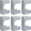 6 x Metal Stud Shoes for 2X Studs, Heavy Duty Stud Guards, 5" Height, 1.53" Width, Fits up to 2-1/2 Inch Pipes, Easy to Install with Hole Fixation, Ideal for Pipe Support (6)