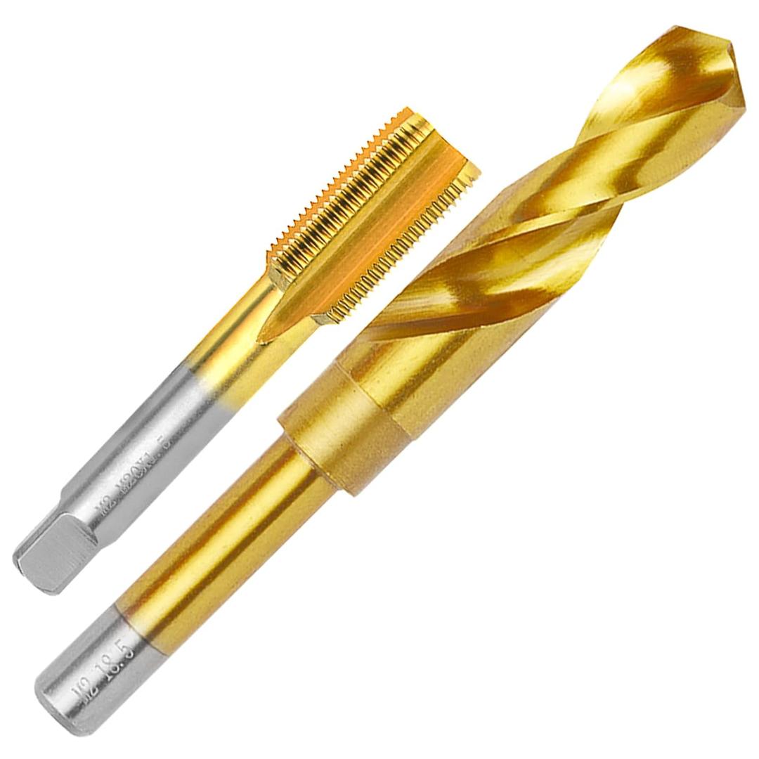 RURITKIT M20x1.5 Tap and 18.5mm Drill Bit Kit, M2 HSS Metric Drill and Tap Set, Combination of Drill and Tap Kit for Metal