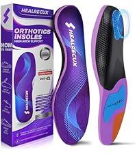 Healrecux Plantar Fasciitis Insoles Shoe Inserts for Men Women, 240lbs Heavy Duty Arch Support Inserts for Pain Relief, Work Boot Orthotics Insoles for Standing All Day, L