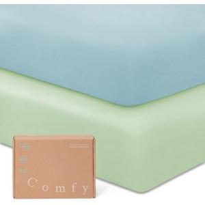 PurComfy Supersoft Crib Sheets for Boys Girls, Premium Bamboo Viscose Buttery Soft Crib Mattress Fitted Sheet, Stretchy Knit Baby Sheet, Silky Comfort Baby Bed Sheets 28x52x9 Extra Deep Pocket