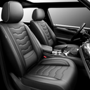 Conjie Car Seat Covers Premium Leather for Honda Accord 2007-2020 2021. Waterproof， Breathable, Scratch-Resistant & All-Weather Seat Cushion Protector（Full Set,Black)