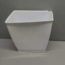 iDesign,Plastic Spa Rectangular Trash, Waste Basket Garbage Can for Bathroom, Bedroom, Home Office, Dorm, College, 2.5 Gallon, White