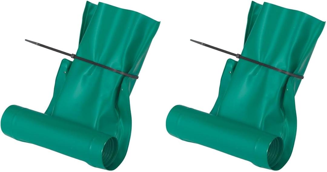 Frost King DE46 Automatic Plastic Drain Away Downspout Extender, Extends 4-Feet, Green (Pack of 2)
