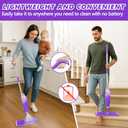 HOMTOYOU Spray Mops for Floor Cleaning: Wet Mop for Hardwood Tile Wood Laminate Vinyl - 3 Washable Microfiber Pads for Swiffer Powermop - Absorbs Pet Hair Dust (Purple)