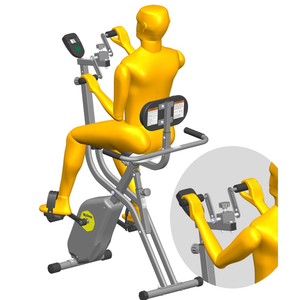 Folding Exercise Bike - Stationary Bikes for Home Use, Arms and Feet Workout, Foldable Indoor Cycling Machine - Magnetic with 8-Level Adjustable Resistance and 300 lbs Capacity