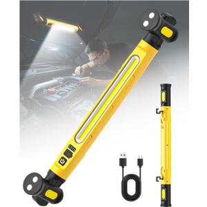 Magnetic Work Light, 3000LM LED Light Bar, 5200mAh Rechargeable Magnetic Underhood Work Light with Hooks, Cordless Battery Powered Mechanic Light for Inspection Workshop Emergency, 4 Lighting Modes