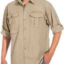 Mens Sun Protection Hiking Fishing Safari Shirts with Hood Long Sleeve Outdoor Quick Dry Shirts Hoodie, Size XL