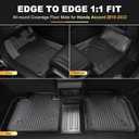 All Weather Floor Mats and Cargo Liner Fit for 2018-2022 Honda Accord Sedan, Custom Fit Floor Liners and Cargo Mat for Accord (Include Hybrid),1st 2nd Row Car Mats & Trunk Mat Full Set,Black