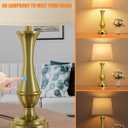 Seealle Upgraded Touch Lamps for Night Stands Set of 2 - Bedside Lamps with USB C+A, 3 Way Dimmable for Bedroom Living Room End Tables Office (Gold)