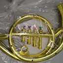 Lewtemi Gold Horn Musical Instruments Toy for Kid Toddler Fake Plastic Preschool Music Toy Gift Portable Wind Instrument Early Educational Teaching Songs Gifts for Toddlers Children