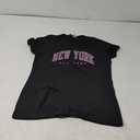 New York New York NY Varsity Style Pink Text T-Shirt Small