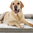 Amazon Basics Dog Bed with Cooling Gel Memory Foam, Pressure-Relief Support for Dogs up to 90lbs, Non-Slip Bottom, Machine Washable Cover, Extra Large Sized (44" x 35"), Taupe