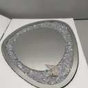 Dmdfirst Modern Irregular Shaped Wall Mirror  21.6x16 Inch Decorative Oval Diamond Decor Mirror for Living Room, Bedroom, Bathroom, Entryway