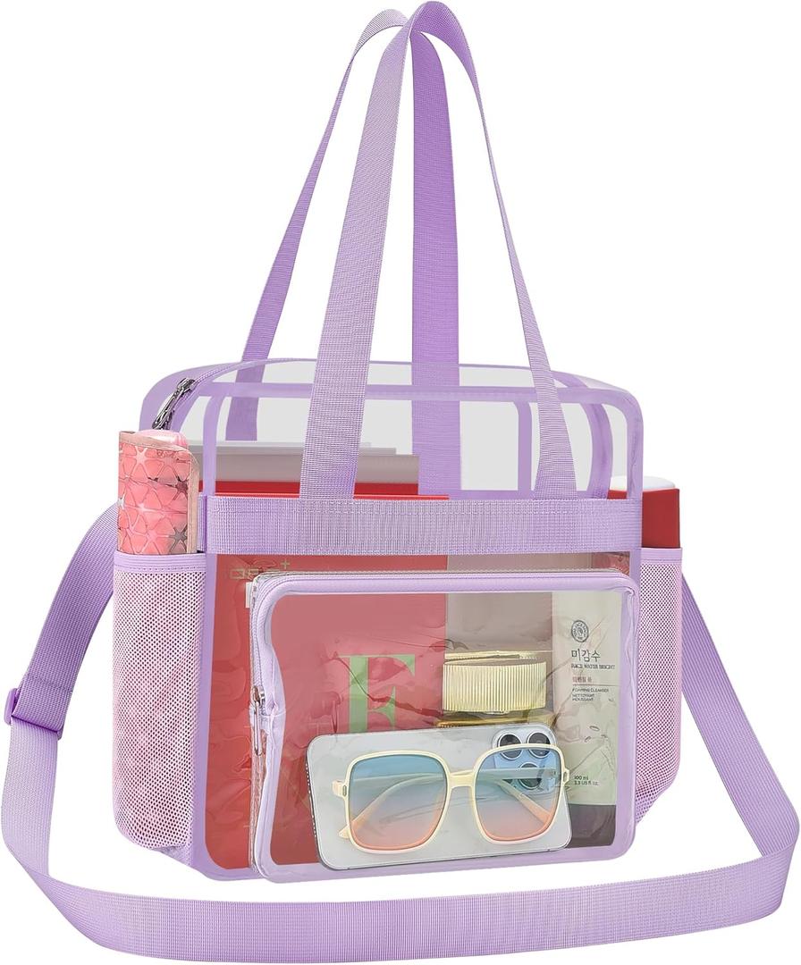Busiuw Clear Bag for Stadium Events, Stadium Approved 12x12x6 Clear Tote Bag for Sport Fan, Work Concert Travel