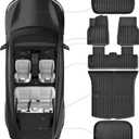 2025 2026 Tesla Model Y Juniper Floor Mats, Cargo Mats Full Sets, Non-Slip Waterproof & Easy-Clean Durable Upgraded-Lengthened Floor Liners and Cargo Trunk Mats Accessories, Set of 6 Mats