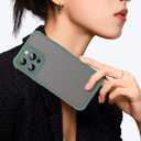 Case for iPhone 13 Pro Max Case Hard PC Back Soft Silicone Frame Drop Protection Non-Fingerprint/Scratch Translucent Thin Shockproof for iPhone 13 Pro Max Phone Case Matte Green