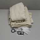 Pinch Pleated Thick Linen Curtains 96 Inch Length 2 Panels Set for Living Room Warm Beige Neutral Pleated Curtains Semi Sheer Light Filtering Privacy Bedroom Window Drapes