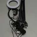 Overhead Camera Mount with Ring Light, Flexible Articulating Phone Arm Stand Compatible with iPhone, Logitech Webcam, Desk Tripod for YouTube Live Stream Cooking Nail Video Recording (Black)