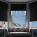 G-WACK Blackout Curtains, No Drill Blinds for Indoor Windows with Magnetic Snaps,100% Blackout Roller Shades, Heat-Insulated Black out Blinds & Window Shades Cover for Various Scenes (27" x 36",Black)