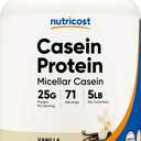 Nutricost Casein Protein Powder 5lb Vanilla - Micellar Casein, Gluten Free, Non-GMO (5 Pound (Pack of 1))