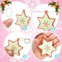Zhanmai 24 Pcs Christmas Pastel Snowflake Star Ornaments Christmas Tree Pastel Snowflake Star Decorations Cute Xmas Hanging Ornaments Traditional Xmas Tree Party Decors