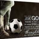 Soccer Inspirational Canvas Wall Art Motivational Quotes Picture Painting Wall Decor Christian Boy Everything is Possible Poster Print for Sports Lovers Bedroom Study Office Artwork Home Decoration