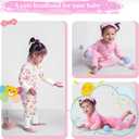 Satol Baby Girl Cotton Clothes, One-Piece Zip Front Footed, 2 Way Zipper Outfit Baby Clothes for Girls (6-9 Months, Pink)