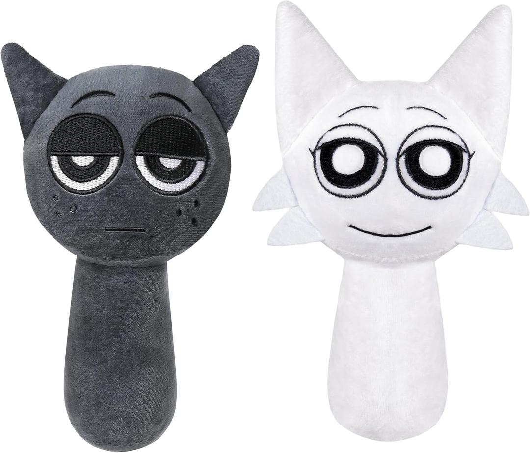 Plushies Figure Toys for Kids, Horror Games Plush Toy for Fans Soft Stuffed Animal Pillows Doll Christmas 2PCS(Gray+White)