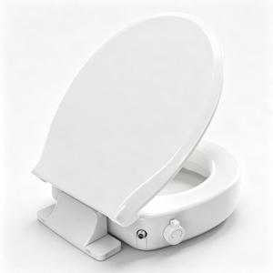 Huttdmel Round Raised Bidet Toilet Seat for Seniors, 2.8" Elevated Toilet Seat Riser, Soft Close, Quick Release, Non-Slip No-Electric Front & Rear Wash for Elderly, Disabled & Limited Mobility