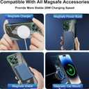Frameless Magnetic Phone Case Compatible with iPhone 14 Pro Clear Minimalist Case Transparent Clear Plating Green Frameless Design Lens Protects Shockproof Case