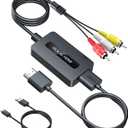 Male RCA to HDMI Cable Converter, CVBS Composite AV to HDMI Converter, Full HD 720P/ 1080P Output Switch for DVD, STB, R-o-k-u with Female RCA Output