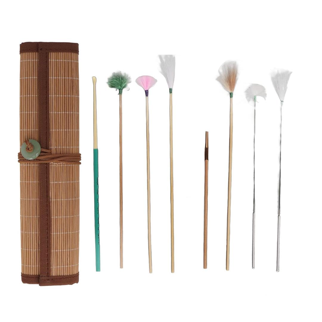 7pcs Ear Clean Kit Bamboo Mat Ear Wax Removal & Massage Tool, Goose Ear Cleaner for Comfortable Hearing