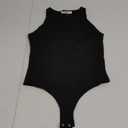 REORIA Butsmooth Womens Basic Sexy Sleeveless Racer Back Halter Neck Bodysuit Tank Tops (Large, Black)
