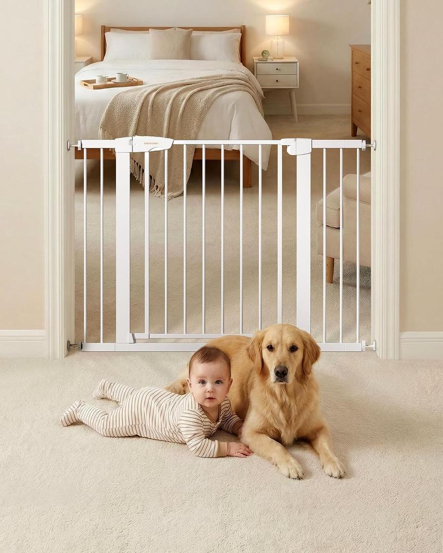 29.92-43.7" Baby Gate for Stairs & Doorways Pressure Mounted Auto Close