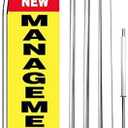 UNDER NEW MANAGEMENT Windless Swooper Flag 15ft Tall Pole Kit Feather Banner Sign yb-h