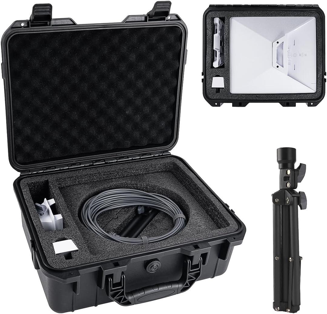XTAR Double-Layer Storage Box for Starlink Mini with Mini Tripod and Power Source Compartment - Ideal Organizer for Efficient Setup