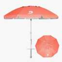 AMMSUN 8 Feet Large Beach Umbrella with Sand Anchor Heavy Duty High Wind Portable Outdoor Umbrellas UV 50+ Protection Air Vent Tilt Patio Garden Pool