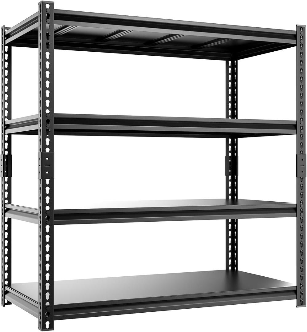 4-Tier 40" W X 20" D X 60" H Storage Shelves 2200LBS Garage Shelving Metal Storage Shelf Adjustable Metal Racks with Shelves Heavy Duty Shelving Units and Storage Utility Shelf (Black)