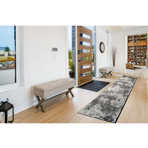ShadesU Custom Size Abstract Design Non-Slip Hallway Runner Rug Carpet Low-Pile 0,3" Non Slip Backed (Black Color, 31inch Wide x 7ft Length)