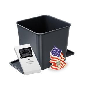 Car Trash Can Leakproof Compact Garbage Bin w/Stability Flap, Anti-Slip Base, Portable Trash Holder for Cars, Trucks, SUVs, Minivans, Auto Organizer with Trash Bags (Gray, Small)