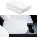 Uxcer Tesla Model 3 Model Y Armrest Cover White, Non-Slip TPE Center Console Cover for 2016-2025 Tesla Model 3/Y Interior Accessories [Not Compatible with Model 3 2024-2025]