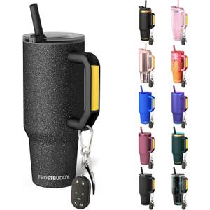 Thicc Buddy - 40 oz Stainless Steel Vacuum Insulated Tumbler with Lid and Straw for Water - Travel Mug Cupholder Friendly - Gifts for Women Men Him Her (Dark Glitz)