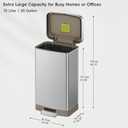 EKO Hudson Matte Stainless 75 Liter/20 Gallon Step Trash Can with Rear Trash Bag Storage Compartment